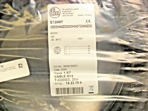 IFM Electronic Connecting Cable with Socket E12497 | - 20m Factory Bag - Picture 1 of 4