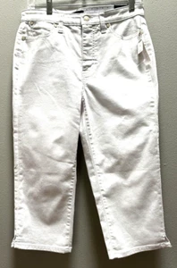 Talbots White Denim Pedal Pusher Jeans Size 6 New - Picture 1 of 7