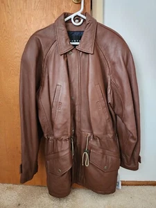 Context Womens Brown Leather Jacket Size Medium - Picture 1 of 20