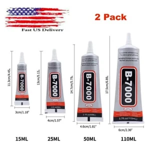 2x Pack B7000 Glue Needle Phone Point Drill Cell Phone Screen Repair 15/50/110ml - Picture 1 of 1