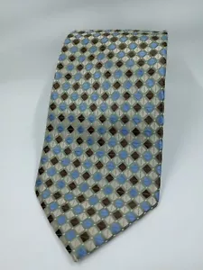 Alexander Julian Colours Mens Necktie Diamond Shape Green Brown/ Blue Polyester  - Picture 1 of 5