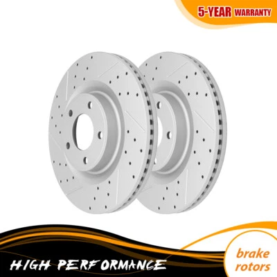 2 piezas rotores de freno de disco perforados delanteros aptos para Ford Edge Lincoln MKX 2010-2014 Foto 1 de 4