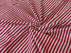15 Yards Indian Hand Block Stripe Printed Fabrics Red & White Cotton Dressmaking