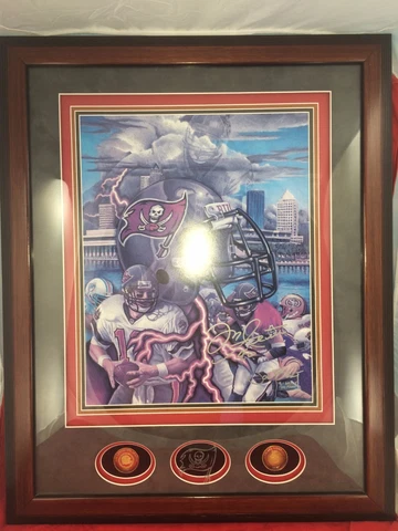 Tampa Bay Buc Belt Pewter Power 18 @ 100 Signed J. Belt AP Prints Mike Alstott Cover
