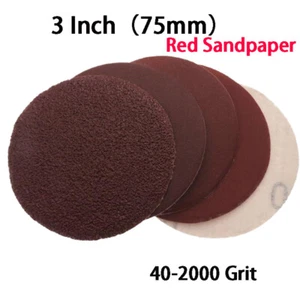 75mm Sanding Discs 3" Hook&Loop Orbital Sandpaper Sander Pad Sheet 40-2000 Grit - Picture 1 of 8
