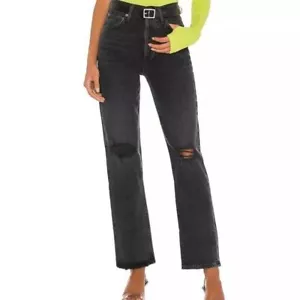 Agolde 90s Pinch Jeans Damengröße 24" schwarz distressed hoher Bund gerades Bein - Bild 1 von 8