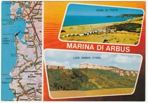 MARINA DI ARBUS - ORISTANO - CARTOLINA CARTINA GEOGRAFICA - VEDUTINE -91706- - Picture 1 of 1