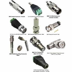 CCTV BNC Coax Crimp Video RCA Phono RG59 Balun Cat5 Joiner Coupler Connector - Picture 1 of 18