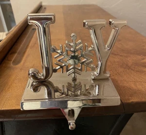 JOY Copo de Nieve Medias Soporte Navidad Tono Plata - Imagen 1 de 7