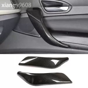 2× Carbon ABS Interior Door Handle Panel Trim For BMW 1 2 Series F20 2012-18 2Dr - Picture 1 of 12