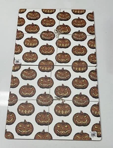 POTTERY BARN HALLOWEEN JACK O' LANTERN PUMPKIN CORK PLACEMATS SET OF 8 - Picture 1 of 4