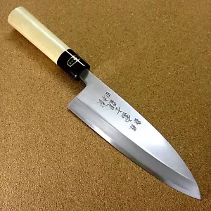 Japanese Kitchen Deba Knife 180mm 7.1 inch White Steel Shirogami #3 SEKI JAPAN - Picture 1 of 11