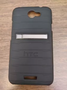 Black Hard Case Cover in TPU with Kickstand for HTC One X - Picture 1 of 2