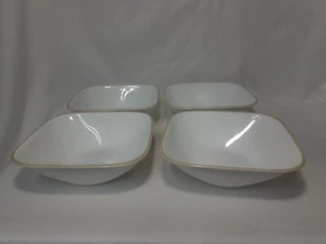 Set of 4 Corelle VITRELLE Square Light Beige RIM Soup Cereal Bowls - Picture 1 of 7