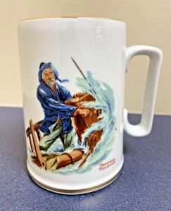 Norman Rockwell Museum Collectible Coffee Mug Cup “Braving The Storm” 1985 🌊 - Picture 1 of 8