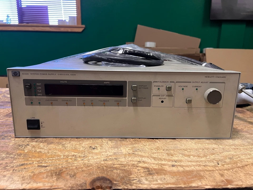 HEWLETT HP Agilent 6032A 0-60 V, 0-50A, 1000 Watt System DC Power Supply (DZH65) - Image 1 of 4