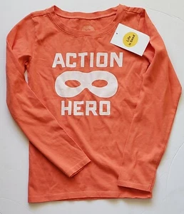 Life Is Good Shirt Girls S 5-6y Top "Action Hero" Long Sleeve Orange New - Picture 1 of 4