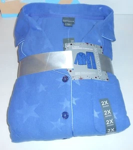 Covington Woman Two (2) Piece Embossed Fleece Pajama Set Blue Stars 2X NWT - Picture 1 of 1