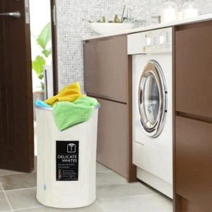 Large Laundry Hamper Basket Clothes Storage Organizer Bag Bin Foldable w/ Wheels - Picture 1 of 9