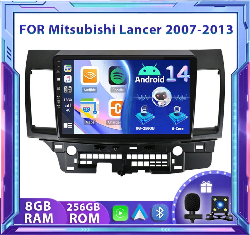 Für Mitsubishi Lancer 2008-2017 10.1" Autoradio Android 14 GPS Navi CarPlay 256G - Bild 1 von 4