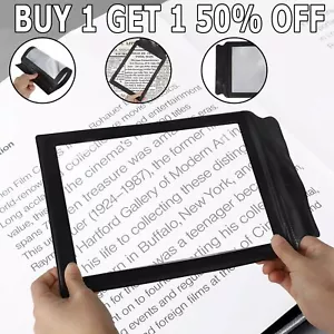 US A4 Full Page 3x Magnifier Sheet Book Reading Aid Lens Large Magnifying Glass - Picture 1 of 9