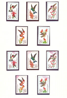 USA 2642-2646 Hummingbirds  booklet stamps, mint and used etc - Image 1 of 4