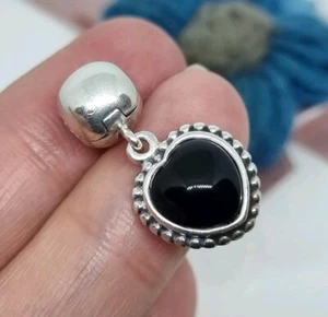 Genuino Pandora Mi Amor Negro Ónix Corazón Cuelga Clip Dije S925 ALE💕 RARO - Imagen 1 de 9