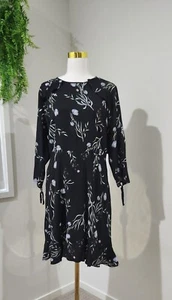 Portmans Black Floral Print Dress Size 12AU - Picture 1 of 6