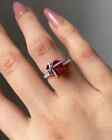 Valentine Gift Ring 2.10Ct Heart Simulated Red Ruby 14K White Gold Plated Silver