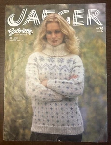 WOMENS MOHAIR COWL POLO NECK JUMPER 32-40" VTG 80’s KNITTING PATTERN JAEGER 4712 - Picture 1 of 2