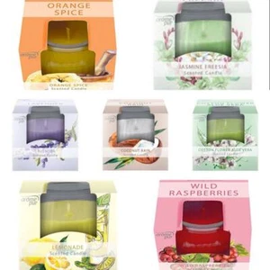 2 x Aroma puro fruttato fiorito rilassante candela profumata fresca barattoli vetro lusso 14h - Foto 1 di 27