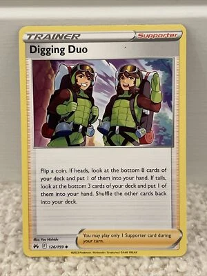 Digging Duo 126/159 Crown Zenith Pokemon TCG Trainer Card NM - Image 1 of 2