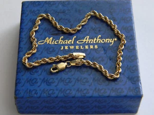Designer Michael Anthony 10k Yellow Gold Rope Bracelet 8.125" Vintage 1.9gr - Picture 1 of 5