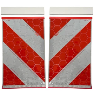 Warnmarkierung Warnflaggen Ladebordwand links + rechts LKW Ladebühne Hebebühne  - Picture 1 of 3