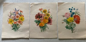 Set of 3 Vintage Botanical Floral Prints by Donald Art Co, NY 9x12 - Picture 1 of 5
