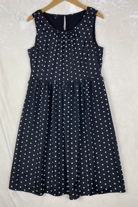 Talbots Dress Womens 8 Aline Polka Dot Sleeveless Business Career Work Office - Picture 1 of 13
