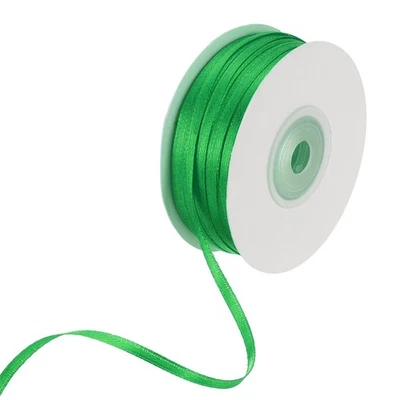 Cinta de satén 1/8" x 100 yardas verde doble cara cinta de satén Foto 1 de 4