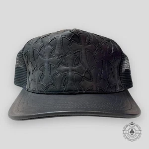 Chrome Hearts Leather Multi Cross Patch Hat in Black - Picture 1 of 4