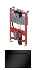 TECEprofil WC-Modul Bauhöhe 980mm m. Uni-Spülkasten +TECEnow Platte schwarz matt - Bild 1 von 5