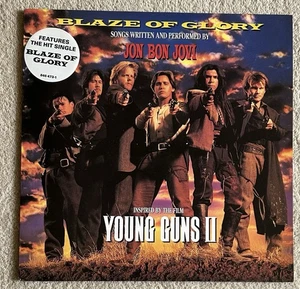 Jon Bon Jovi Blaze Of Glory OG 1990 UK LP Lyric Inner Hype Sticker - Picture 1 of 6
