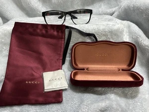 Gafas de hombre GUCCI GG0013O 001 rectangulares cuadradas negras lentes de demostración 55 mm - Imagen 1 de 6