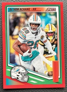 Devon Achane 2025 Score Football Red Parallel SP #123 - Picture 1 of 2