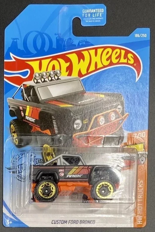 Hot Wheels Mainline 186 2019 negro personalizado Ford Bronco Hot Trucks Treasure Hunt Foto 1 de 1