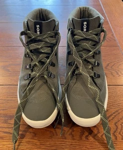 SOREL ONA 503 Waterproof Hiker Sneaker Boot Women's Size 8 Stone Green Suede - Picture 1 of 9