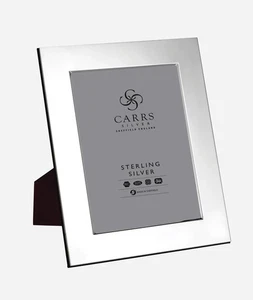 Carrs - Modern Flat Wide Sterling Silver Photo Frame - 13 x 9cm (5" x 3½") - Picture 1 of 4