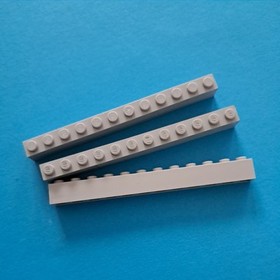 3x LEGO 6112 &bull; 1x12 Brick &bull; Brick &bull; Light Grey &bull; Light Bluish Grey