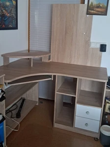 Computertisch/Schreibtisch Sonoma Eiche mit Aufsatz - Bild 1 von 8