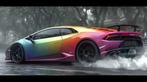 Rainbow Lamborghini Super Car poster A3 size 29.7x42 cm Semi-Gloss poster only - Picture 1 of 1