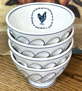 Juego de 4 cuencos de cereal ROOSTER MOLLY HATCH 6 1/8" Anthropologie vintage granja - Imagen 1 de 14