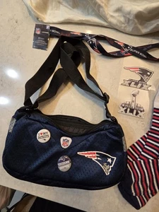 New England Patriots Lot Bundle Purse Bag, Pins, Socks, Window Decal, Lanyard - Picture 1 of 4